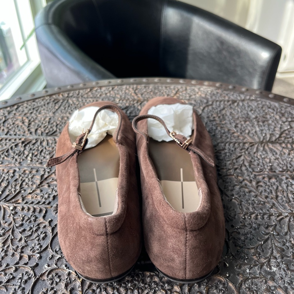 DOLCE VITA REYES SUEDE BALLET FLATS DARK BROWN 8.5 - Picture 8 of 9
